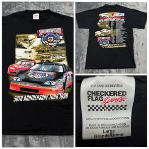 Vintage 1998 NASCAR 50th Anniversary Tour Graphic Shirt Winston Cup Mens Large